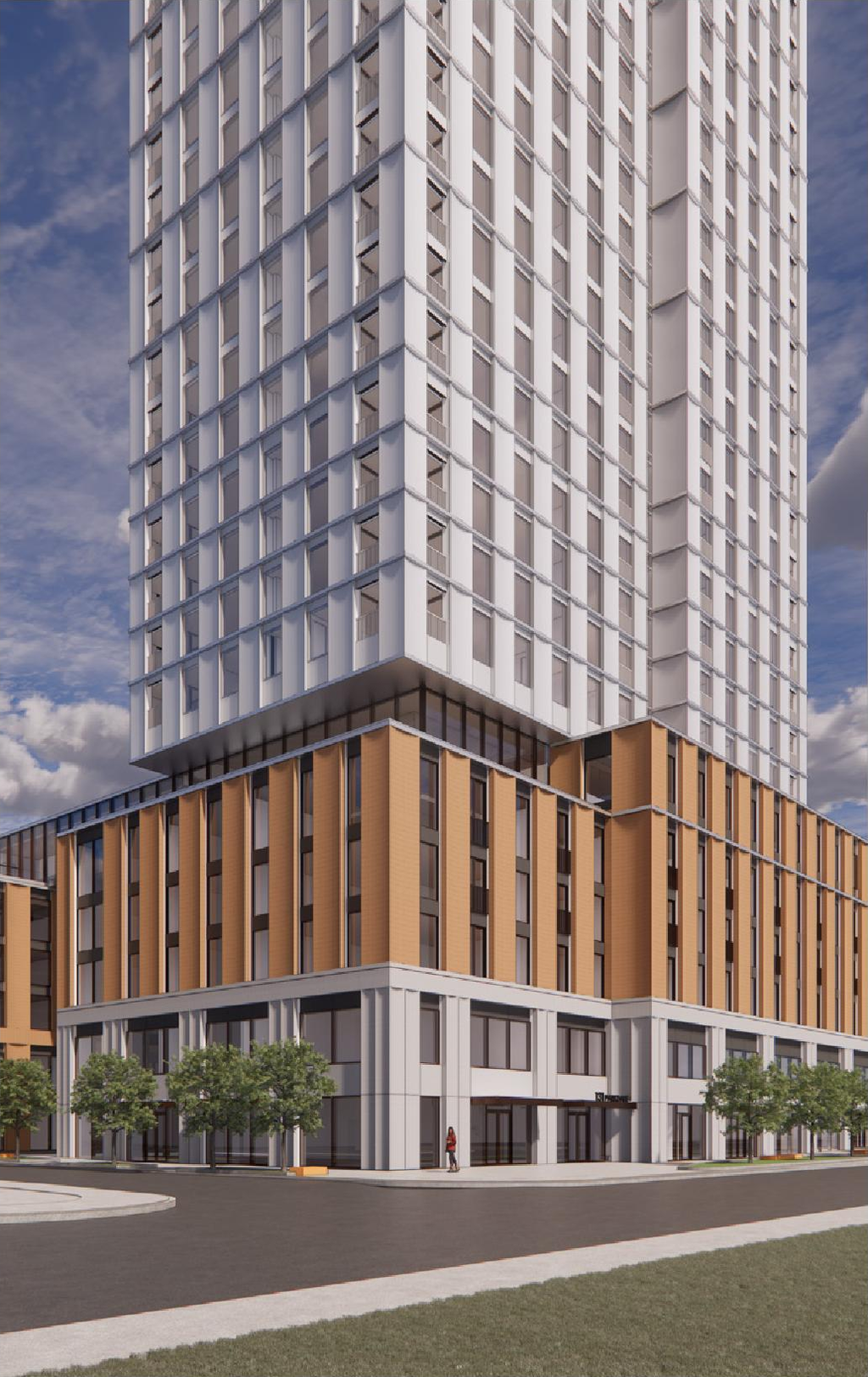 Rendering of building from page 31 of the file '2026-03-09 - Urban Design Review Panel Recommendation Responses - D01-01-26-0005 & D02-02-26-0016'