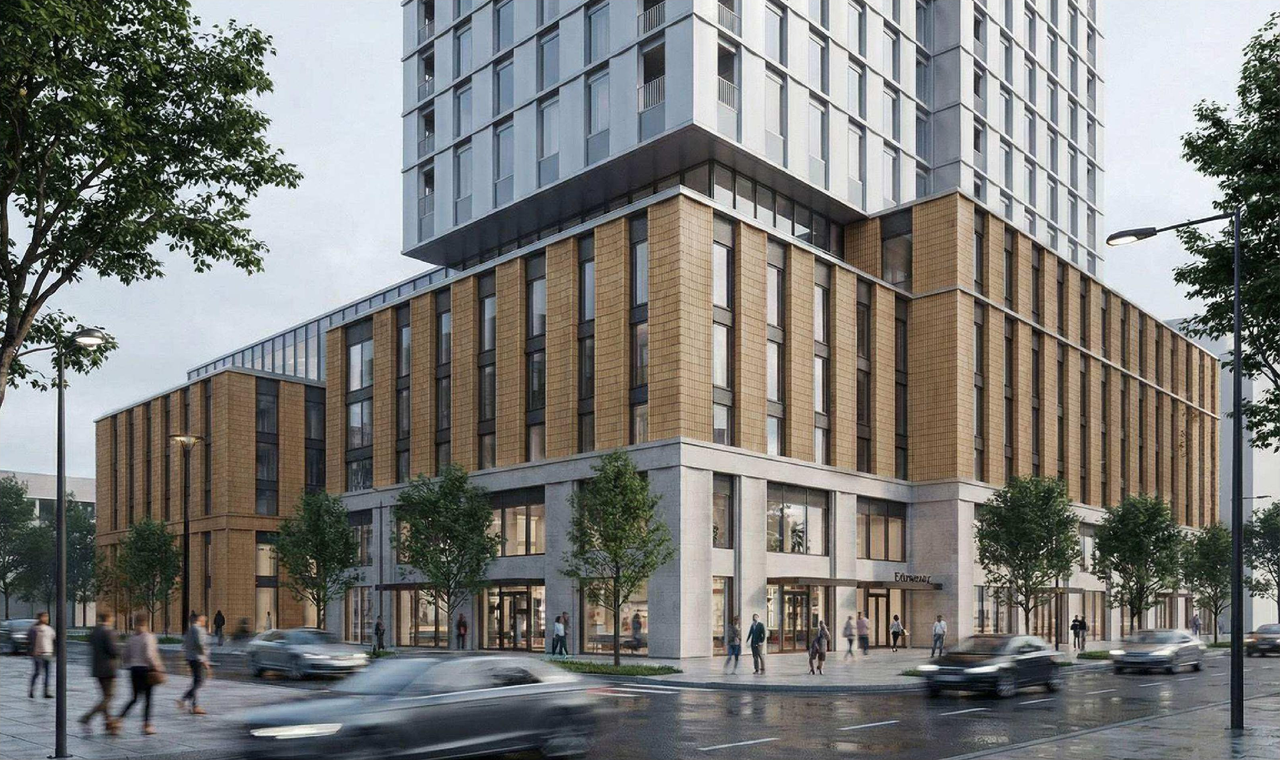 Rendering of building from page 79 of the file '2026-03-09 - Urban Design Review Panel Recommendation Responses - D01-01-26-0005 & D02-02-26-0016'