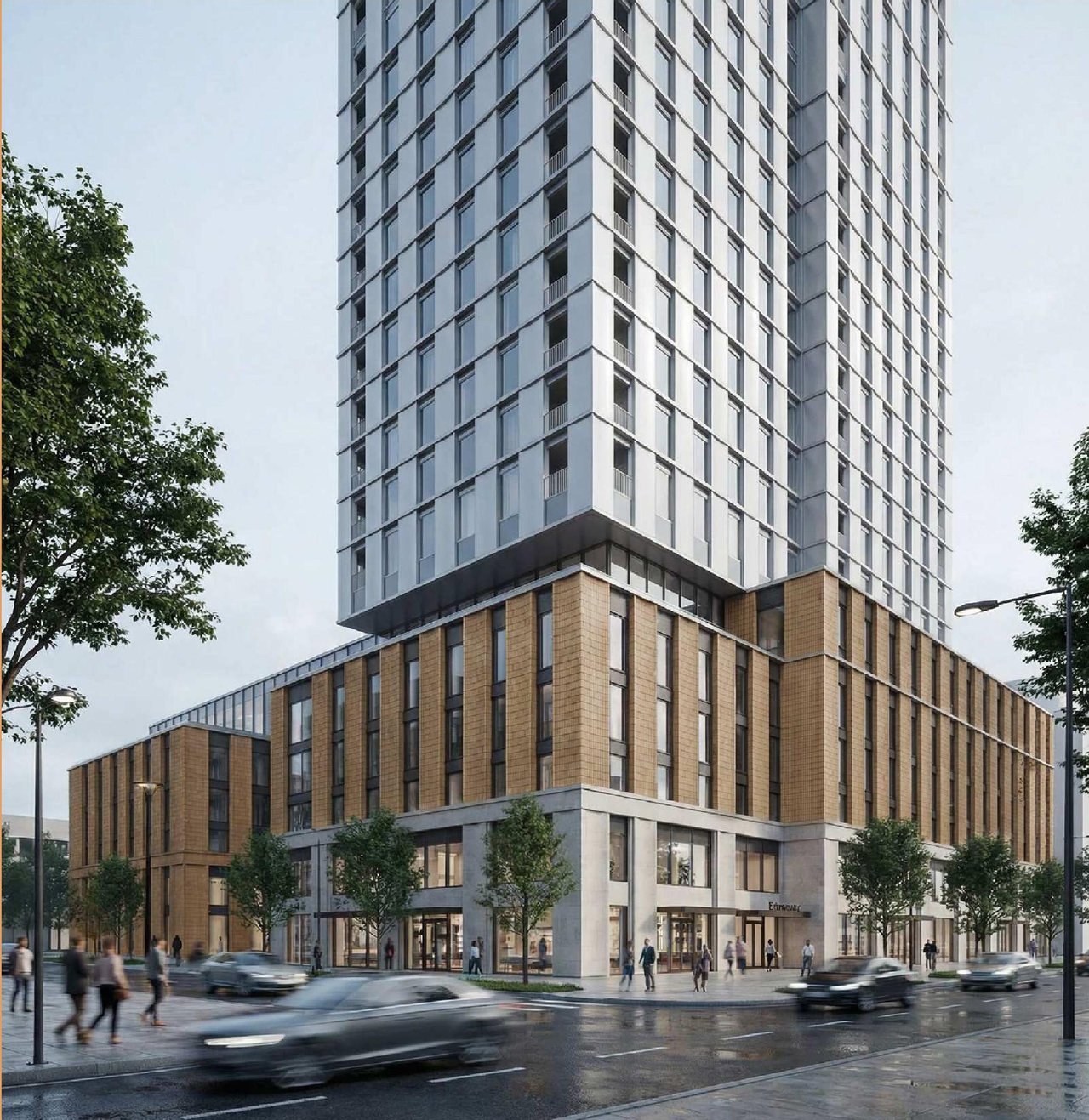 Rendering of building from page 9 of the file '2026-03-09 - Urban Design Review Panel Recommendation Responses - D01-01-26-0005 & D02-02-26-0016'