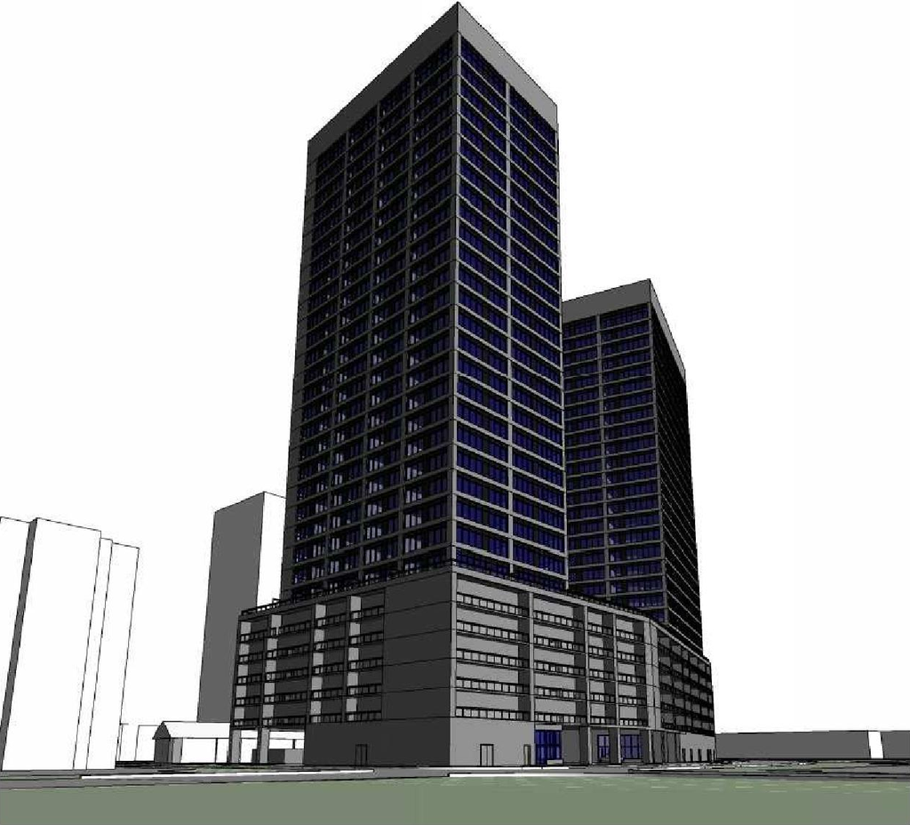 Rendering of building from page 22 of the file '2026-04-29 - Urban Design Review Panel Package - D01-01-26-0007 & D02-02-26-0031'