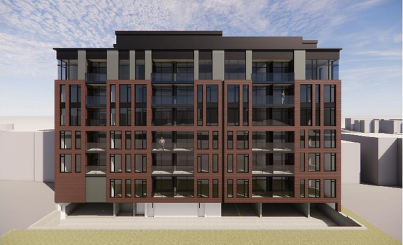 Rendering of building from page 25 of the file '2026-05-08 - Urban Design Review Panel Report - D01-01-26-0010'