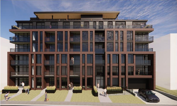 Rendering of building from page 25 of the file '2026-05-08 - Urban Design Review Panel Report - D01-01-26-0010'