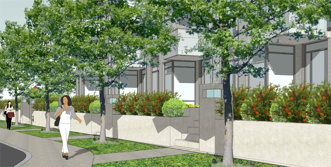 Rendering of building from page 1 of the file 'Revised Streetscape View 4 D02-02-11-0102'