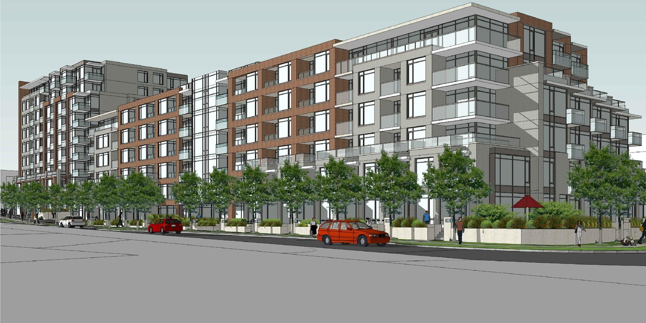 Rendering of building from page 1 of the file 'Revised Streetscape View 1 D02-02-11-0102'