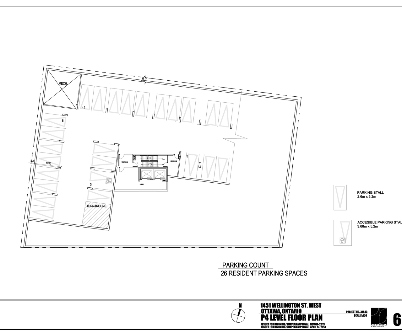 Floor plan for project from page 6 of the file 'D02-02-13-0116 Site Plan, Floor Plans, Elevations - Revised April 2014'