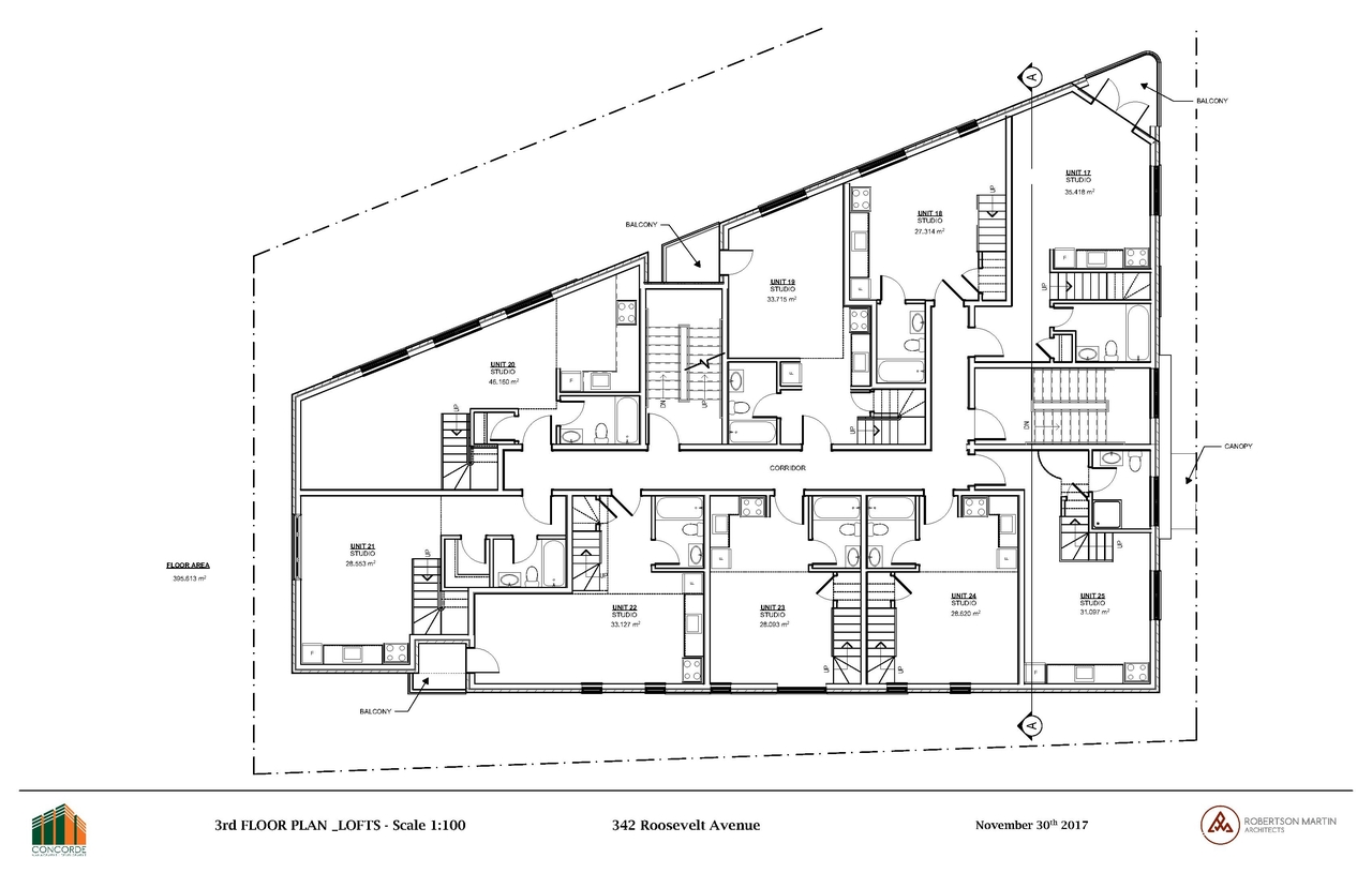 Floor plan for project from page 1 of the file '2018_01_25 - Floor Plan for 3rd Floor - D02-02-17-0131'