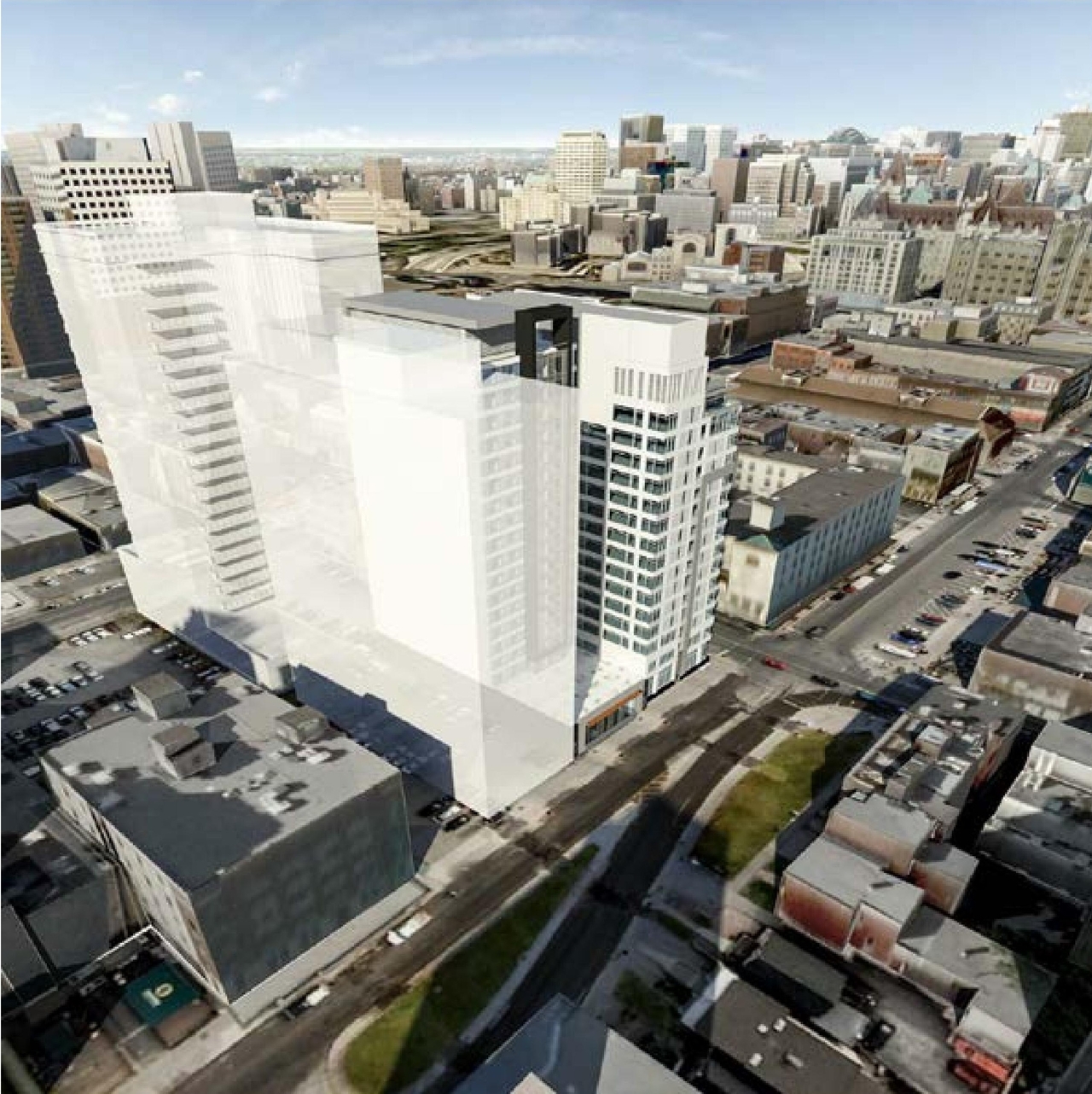 Rendering of building from page 22 of the file '2018_06_07_Urban Design Review Panel Submission'