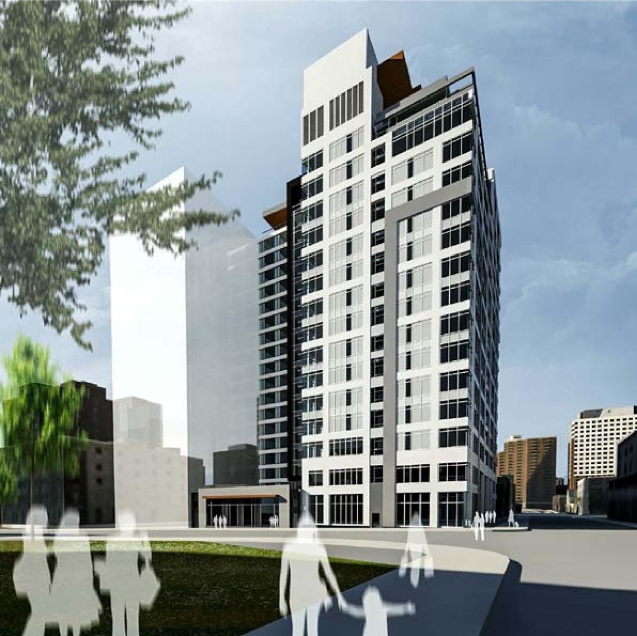 Rendering of building from page 23 of the file '2018_06_07_Urban Design Review Panel Submission'