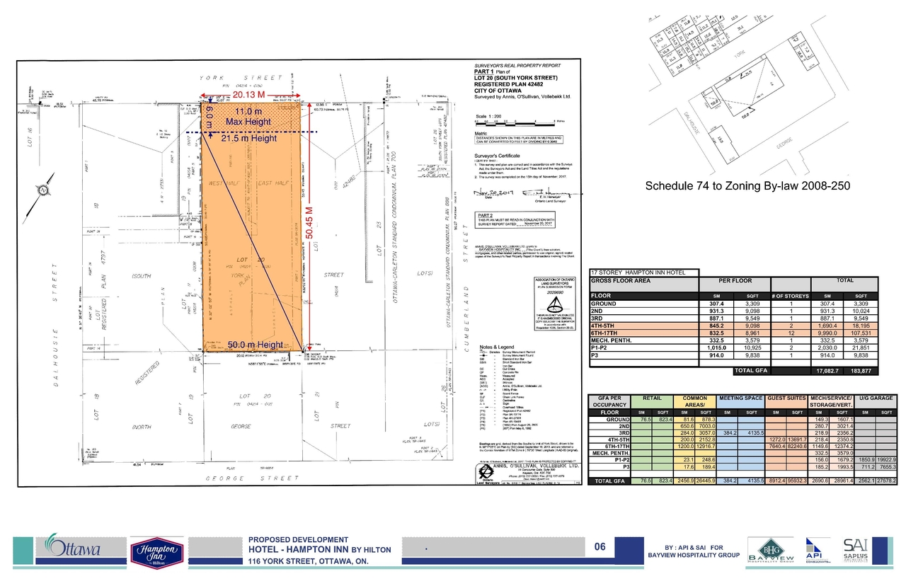 Construction site plan for project from page 7 of the file '2018_07_27 - Design Brief - D02-02-18-0071'
