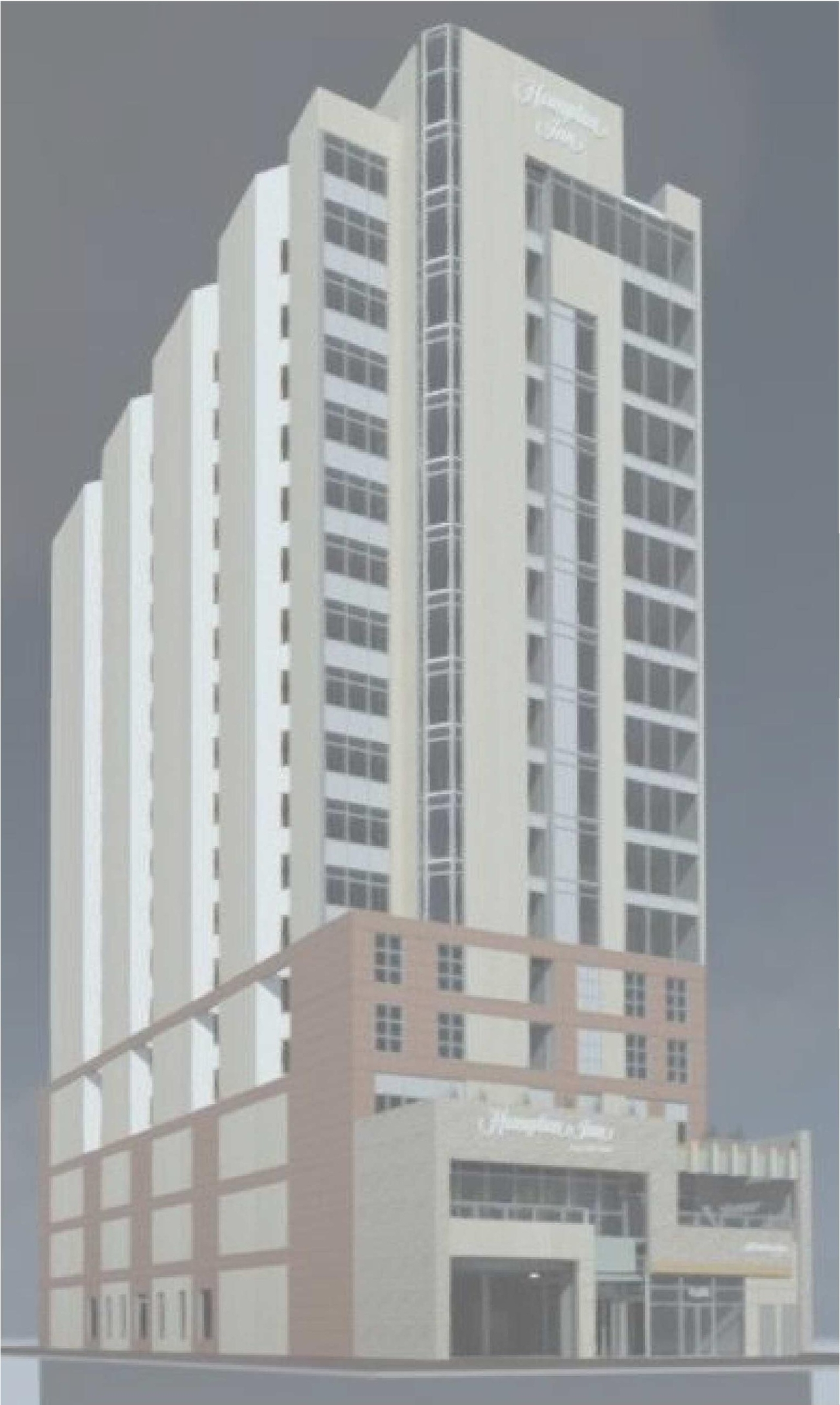 Rendering of building from page 8 of the file '2018_07_27 - Design Brief - D02-02-18-0071'