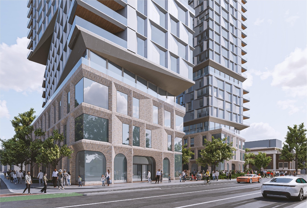 Rendering of building from page 8 of the file '2025-09-03 - SDRP Design Brief - Package 3 - D02-02-20-0101'