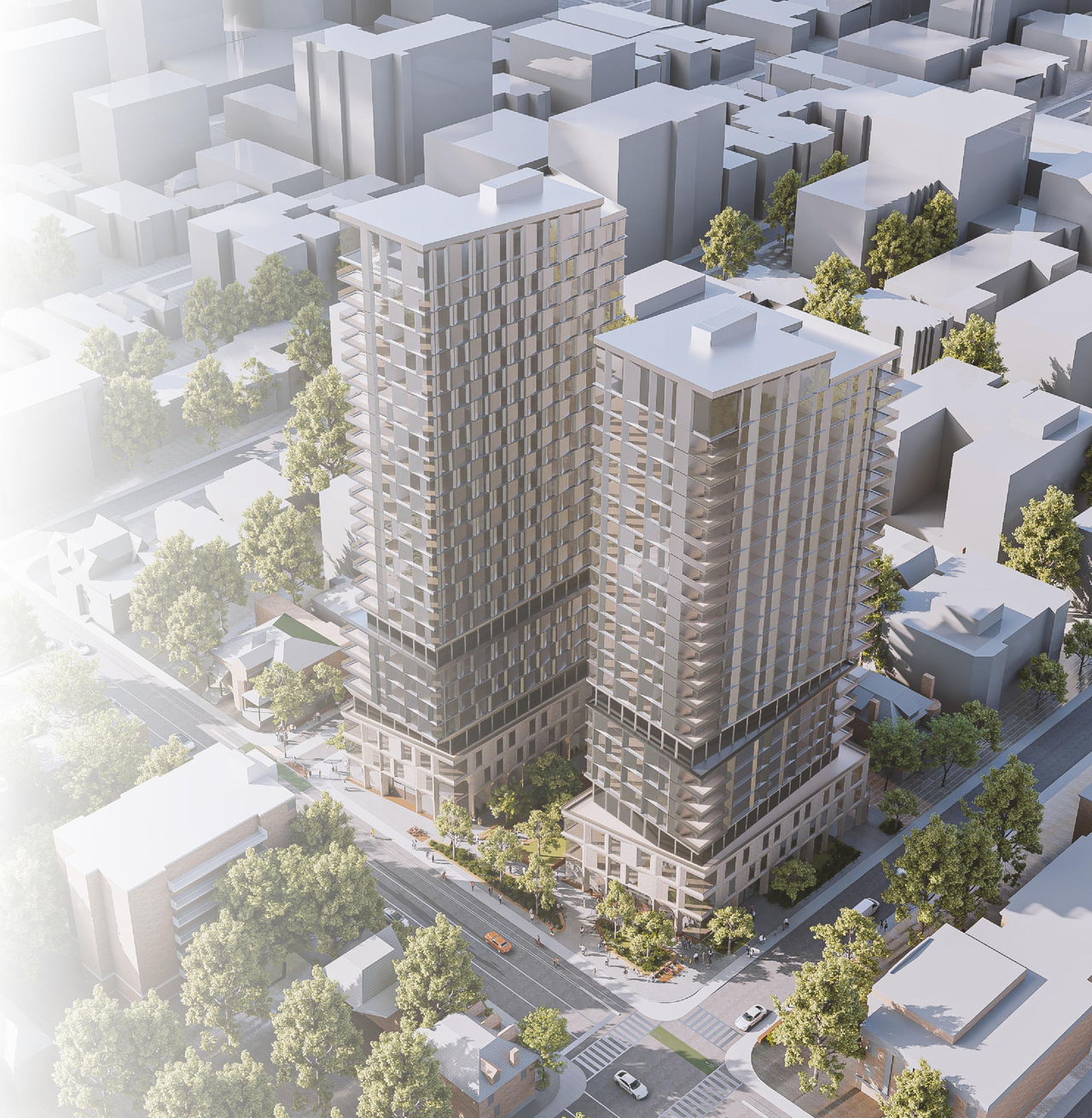 Rendering of building from page 10 of the file '2025-02-24 - Design Brief - D01-01-20-0019 & D02-02-20-0101'