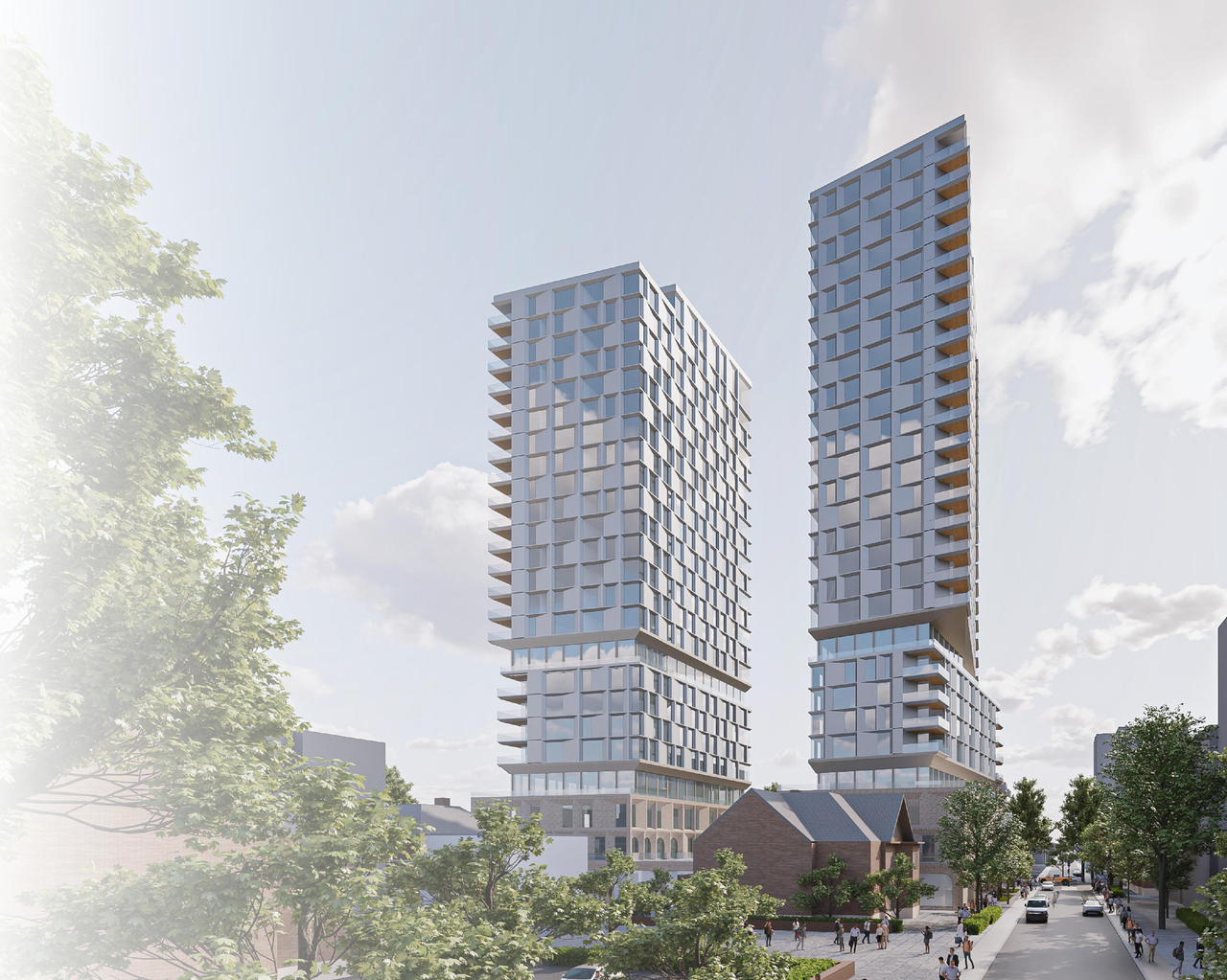 Rendering of building from page 24 of the file '2025-02-24 - Design Brief - D01-01-20-0019 & D02-02-20-0101'