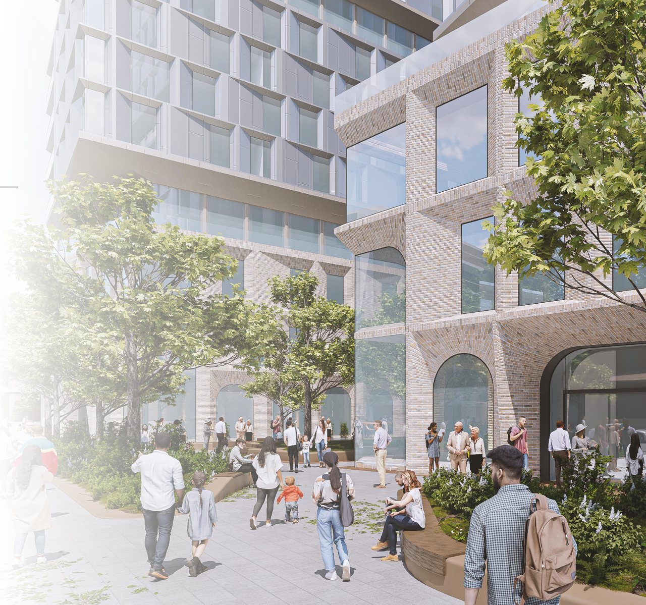 Rendering of building from page 32 of the file '2025-02-24 - Design Brief - D01-01-20-0019 & D02-02-20-0101'