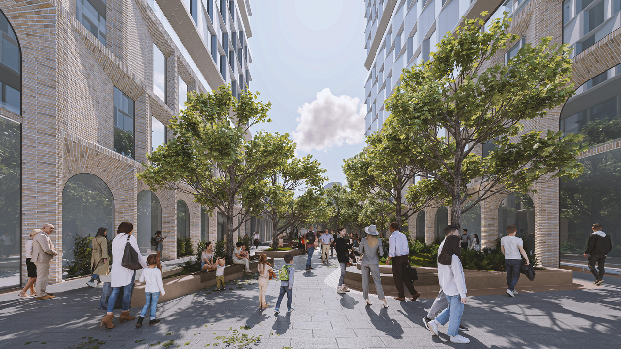 Rendering of building from page 33 of the file '2025-02-24 - Design Brief - D01-01-20-0019 & D02-02-20-0101'