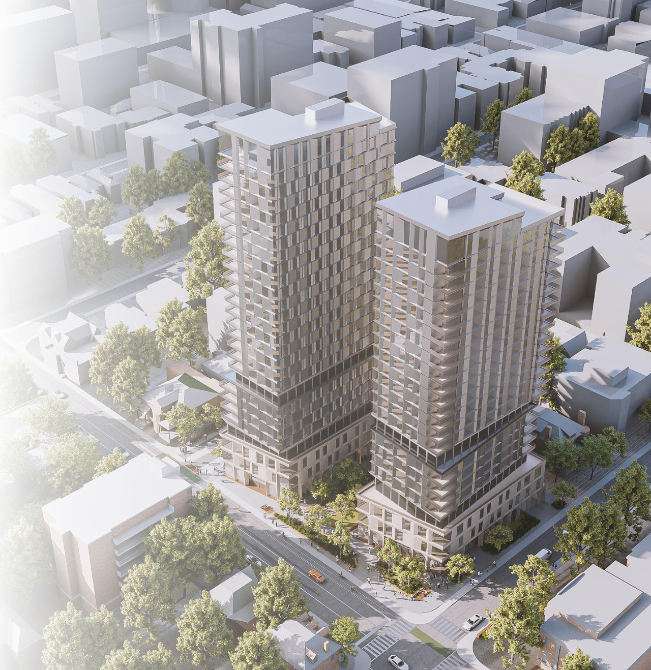 Rendering of building from page 66 of the file '2025-02-24 - Design Brief - D01-01-20-0019 & D02-02-20-0101'