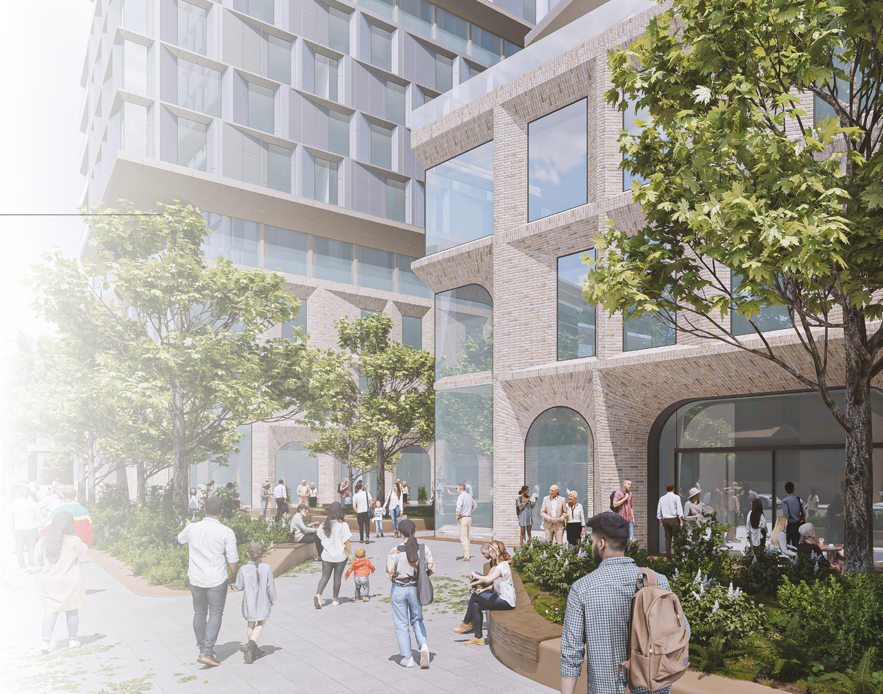 Rendering of building from page 7 of the file '2025-02-24 - Design Brief - D01-01-20-0019 & D02-02-20-0101'