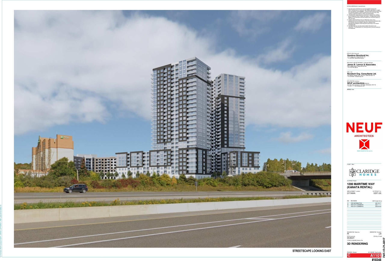 Rendering of building from page 23 of the file '2022-07-26 - Parking Levels and Floor Plans - D02-02-21-0009'