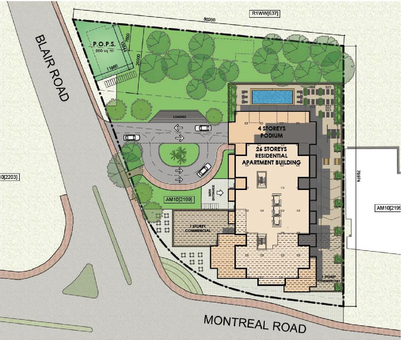 Construction site plan for project from page 10 of the file '2021-06-02 - Planning Rationale and Design Brief - D02-02-21-0038'