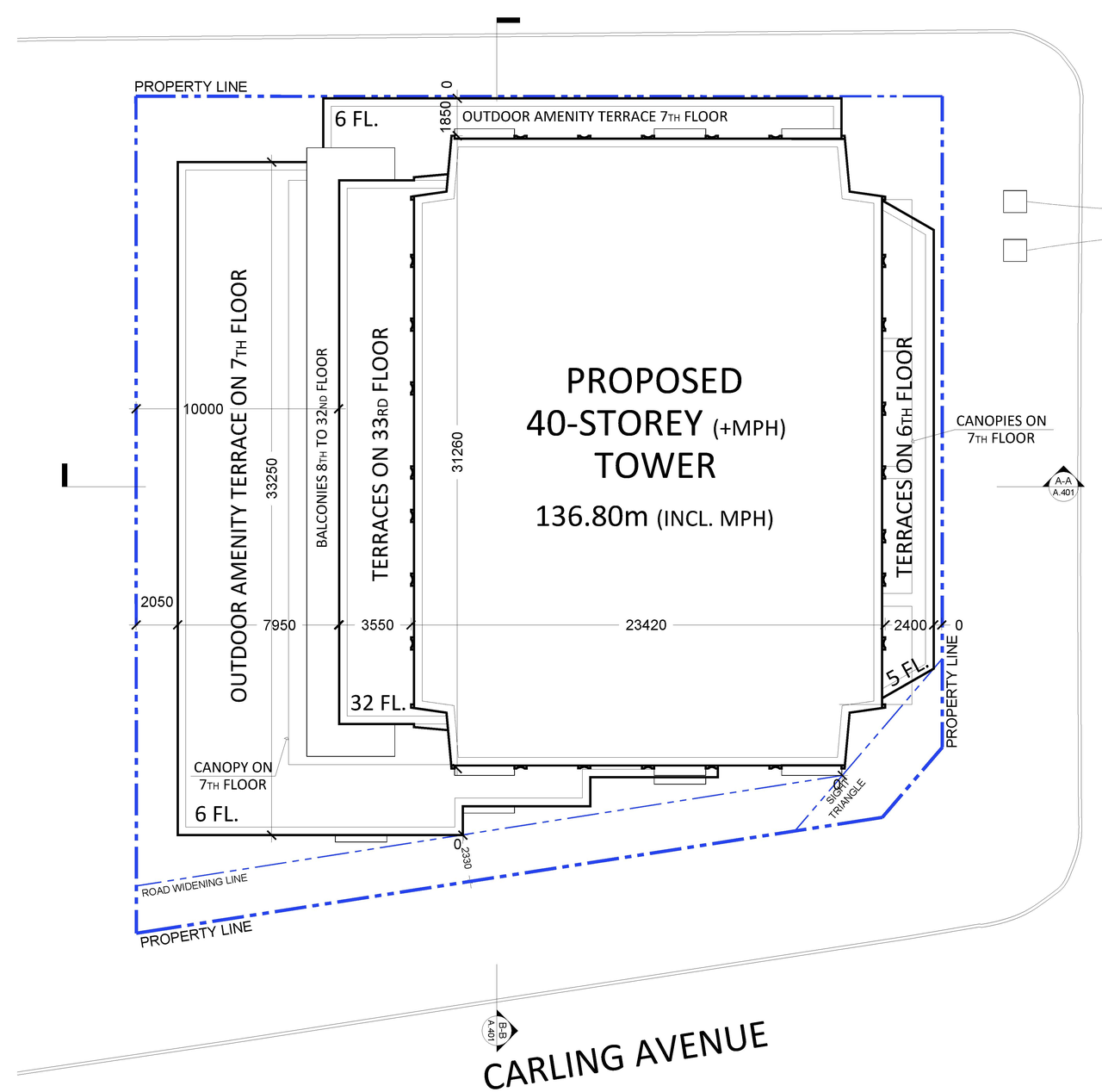 Construction site plan for project from page 19 of the file '2023-05-05 - Statistics, Floor, Sections, Elevations, Views Plans - D02-02-21-0045'
