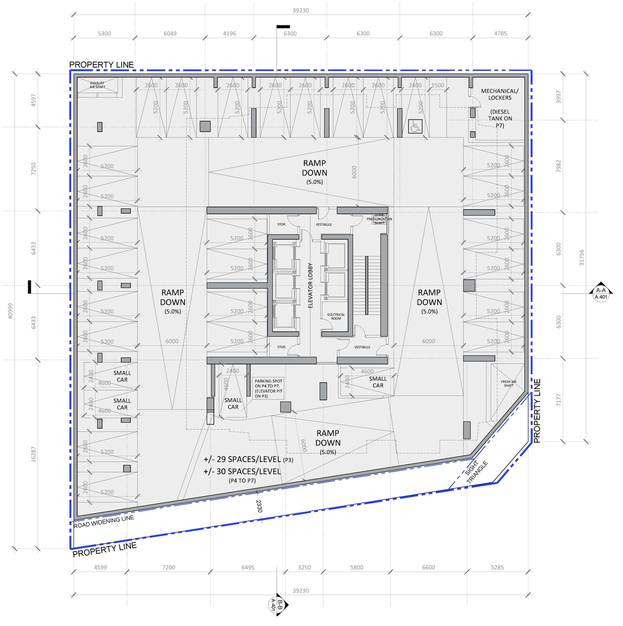 Floor plan for project from page 6 of the file '2023-05-05 - Statistics, Floor, Sections, Elevations, Views Plans - D02-02-21-0045'