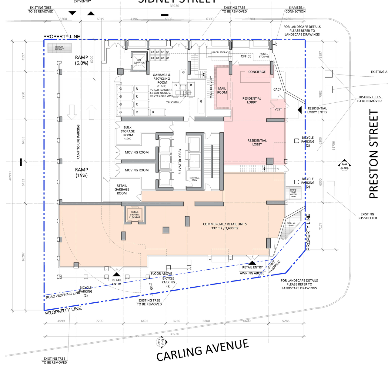 Floor plan for project from page 9 of the file '2023-05-05 - Statistics, Floor, Sections, Elevations, Views Plans - D02-02-21-0045'