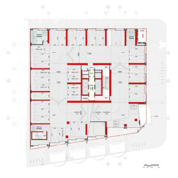 Floor plan for project from page 28 of the file '2021-07-23 - Planning Rationale and Design Brief - D02-02-21-0045'