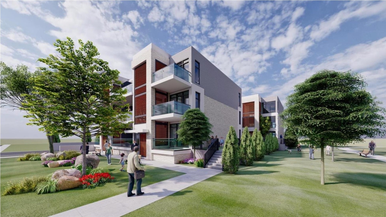 Rendering of building from page 13 of the file '2021-06-16 - Design Brief - D02-02-21-0055'