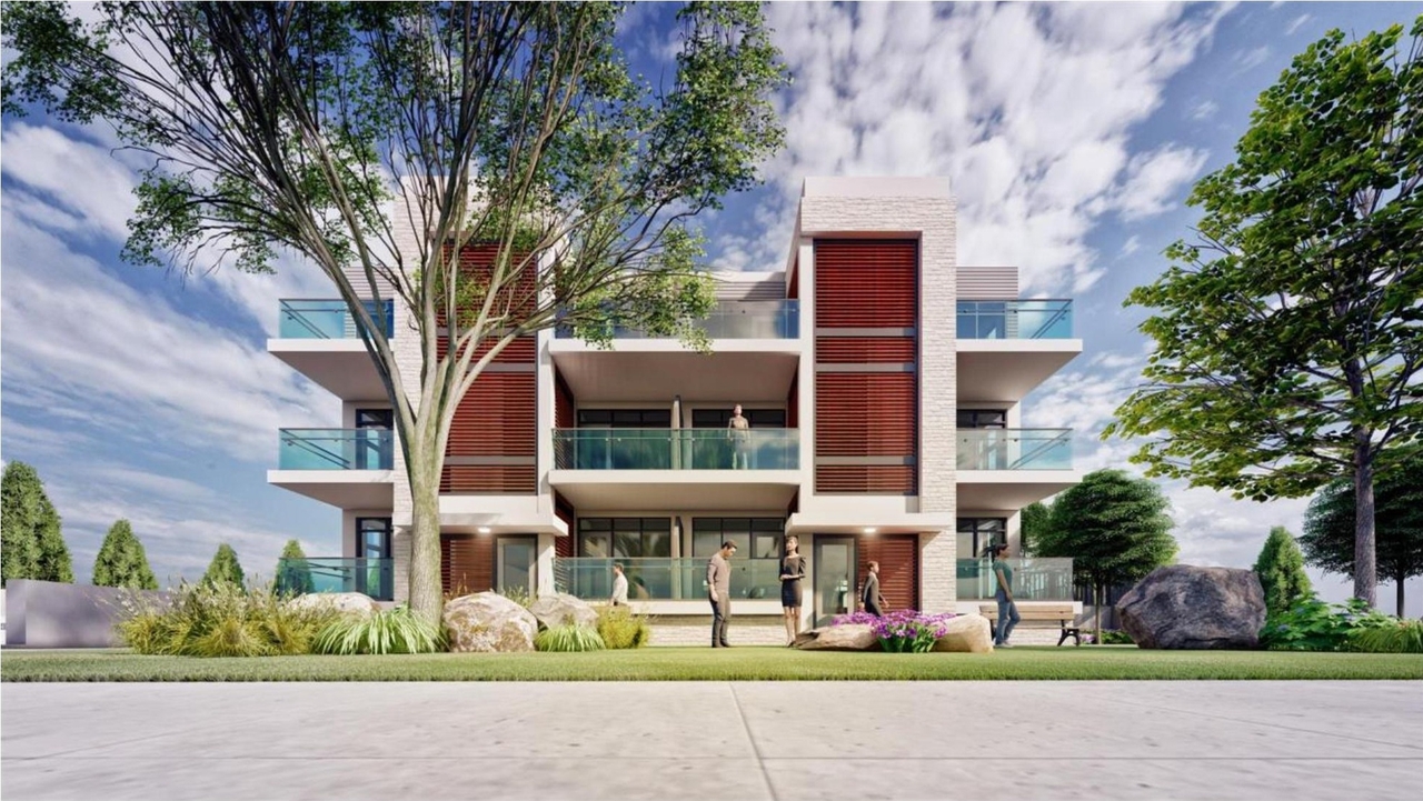 Rendering of building from page 14 of the file '2021-06-16 - Design Brief - D02-02-21-0055'