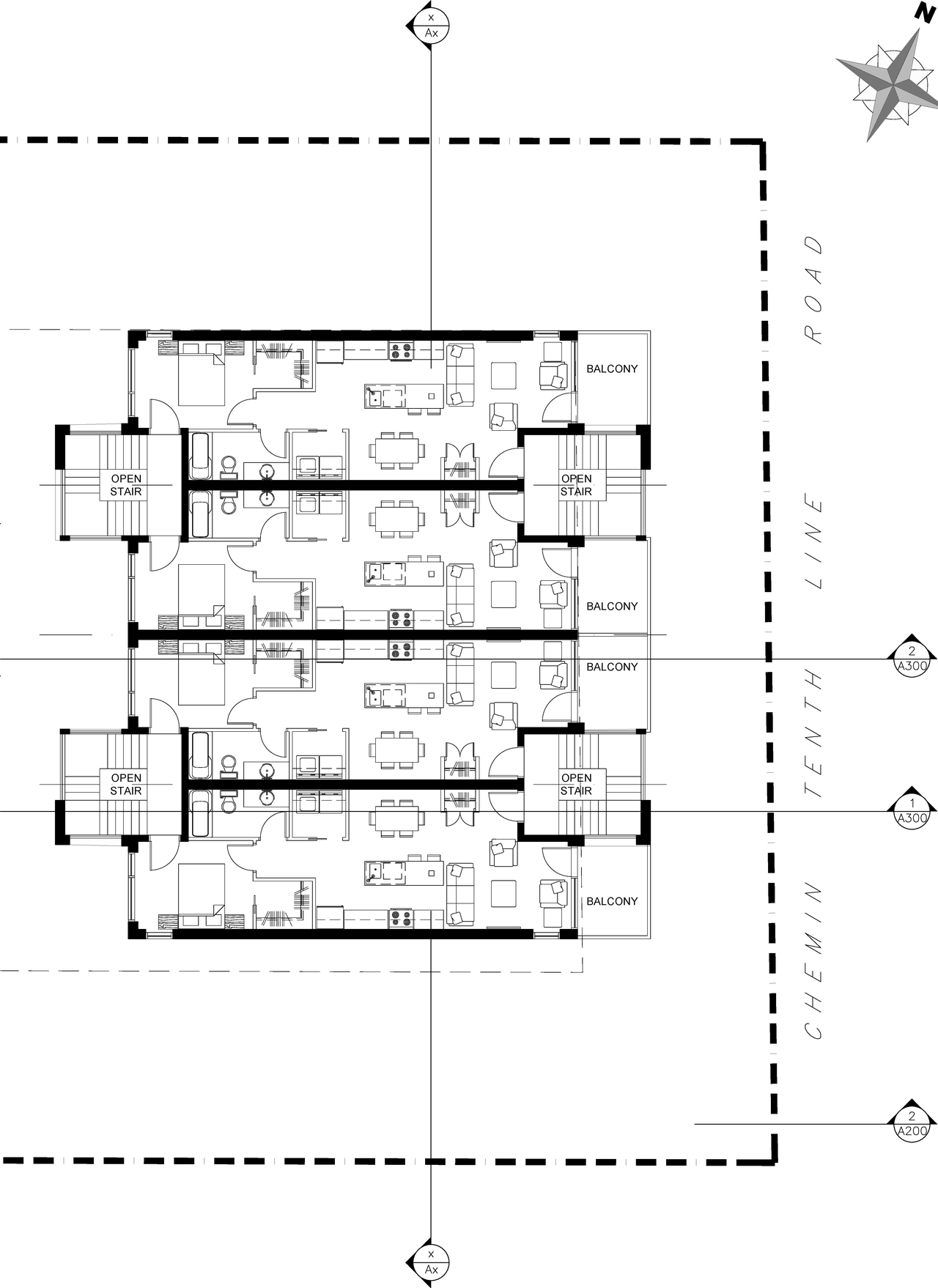 Construction site plan for project from page 1 of the file '2021-06-16 - Typical Floor Plan - D02-02-21-0055'
