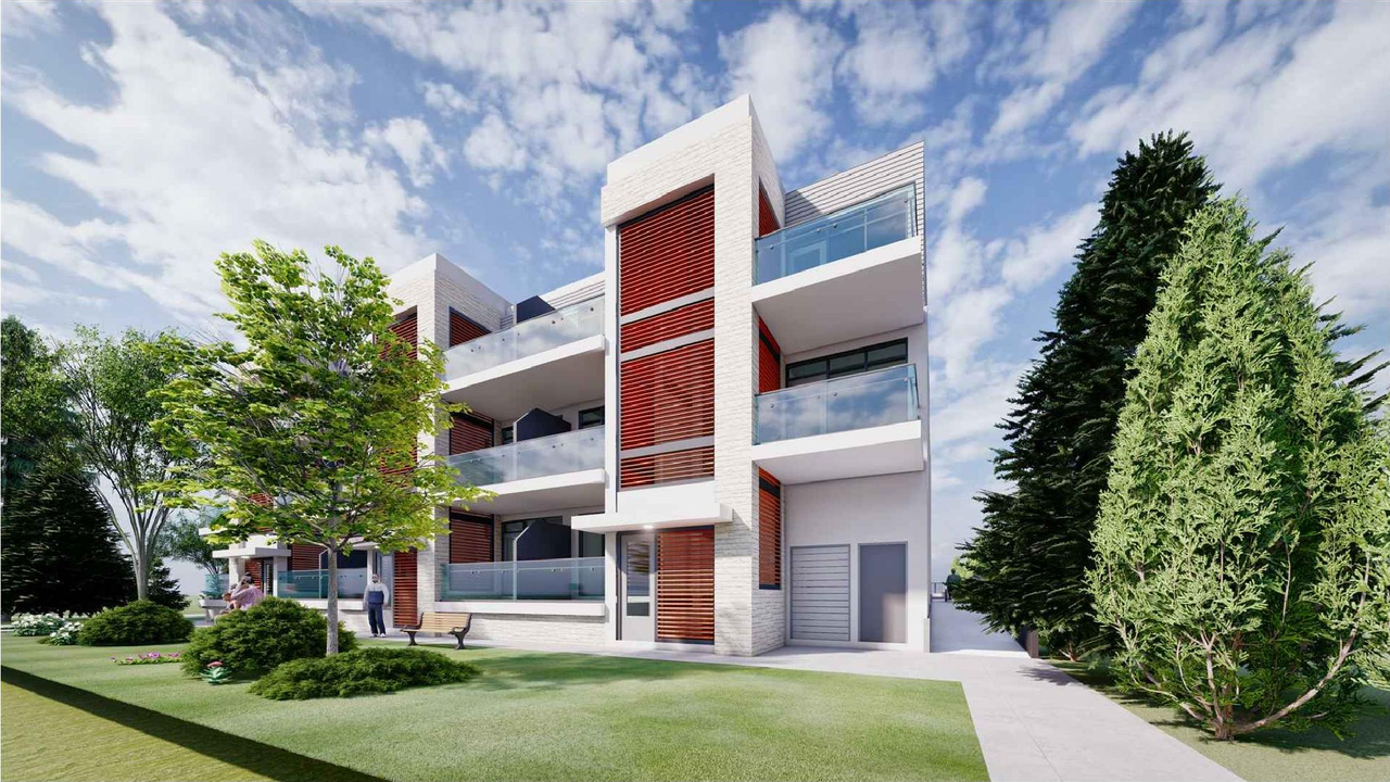 Rendering of building from page 1 of the file '2021-06-16 - Perspective Views - D02-02-21-0055'
