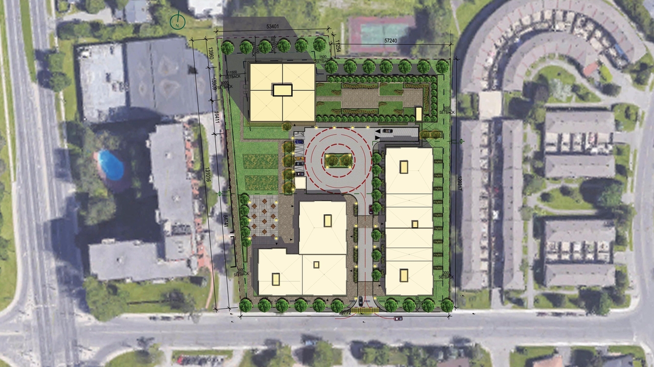 Construction site plan for project from page 31 of the file '2022-08-05 - Design Brief - D02-02-21-0057'