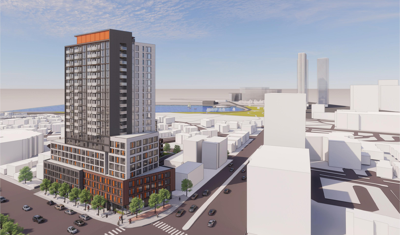 Rendering of building from page 3 of the file '2022-12-29 - Perspectives - D02-02-21-0068'