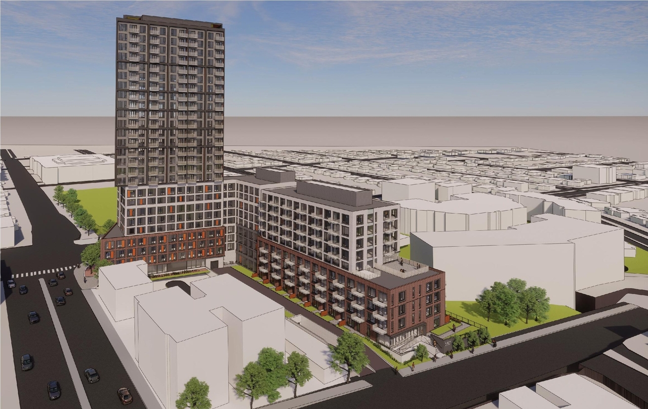 Rendering of building from page 6 of the file '2022-12-29 - Perspectives - D02-02-21-0068'