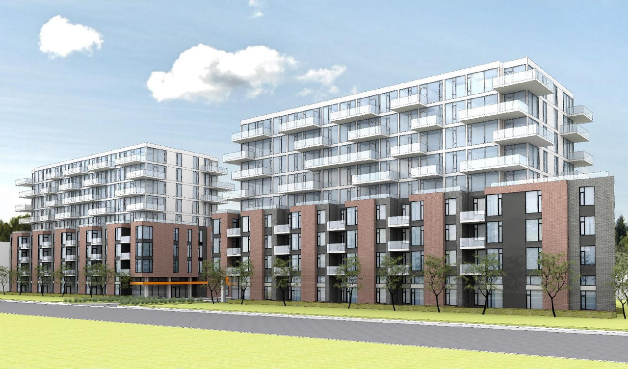 Rendering of building from page 1 of the file '2021-08-16 - Planning Rationale and Design Brief - D02-02-21-0082'