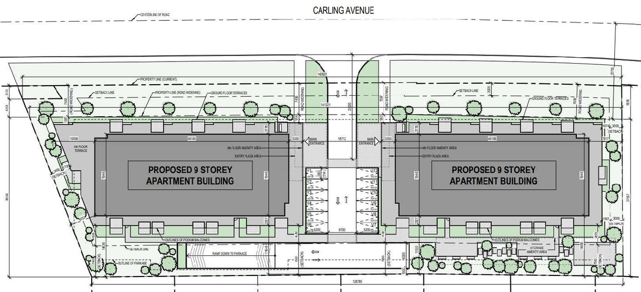 Construction site plan for project from page 12 of the file '2021-08-16 - Planning Rationale and Design Brief - D02-02-21-0082'