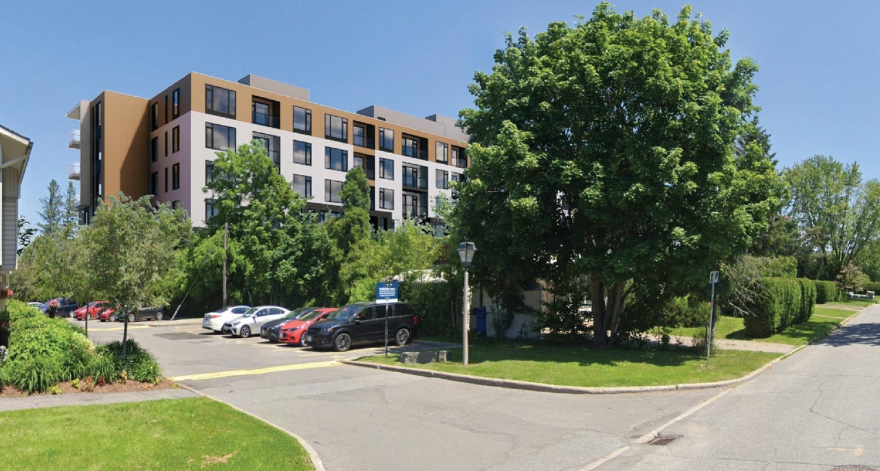 Rendering of building from page 5 of the file '2022-12-21 - Design Brief - D02-02-21-0082'