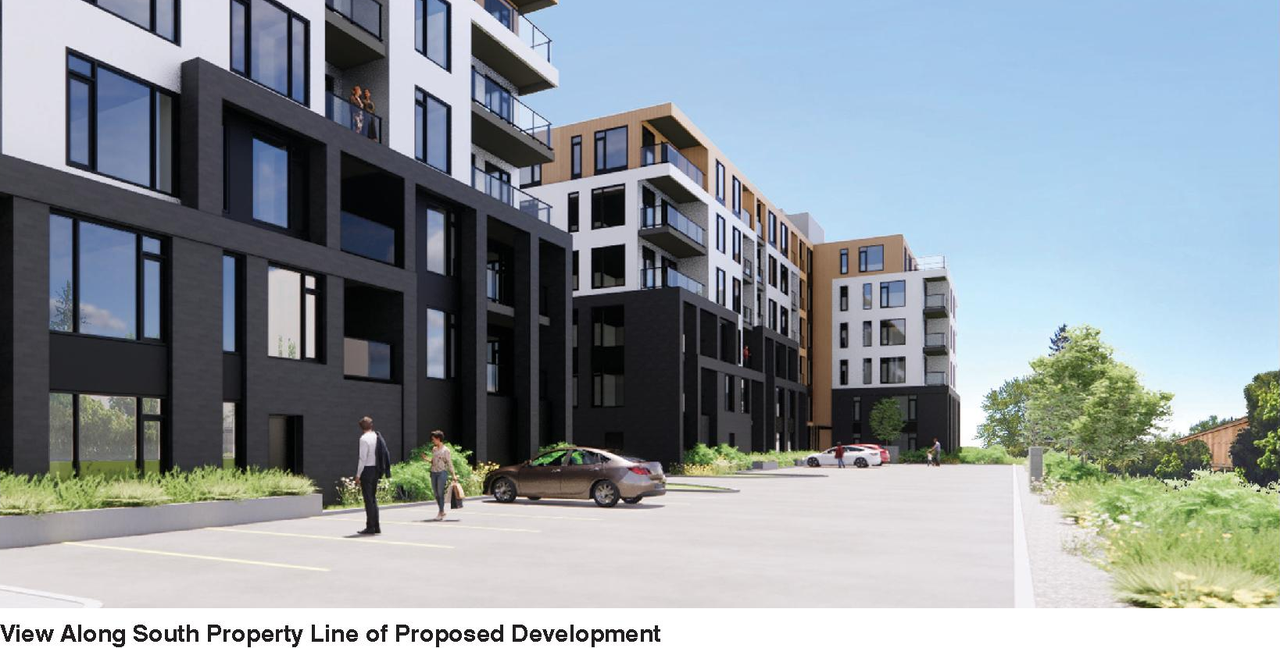 Rendering of building from page 5 of the file '2022-12-21 - Design Brief - D02-02-21-0082'