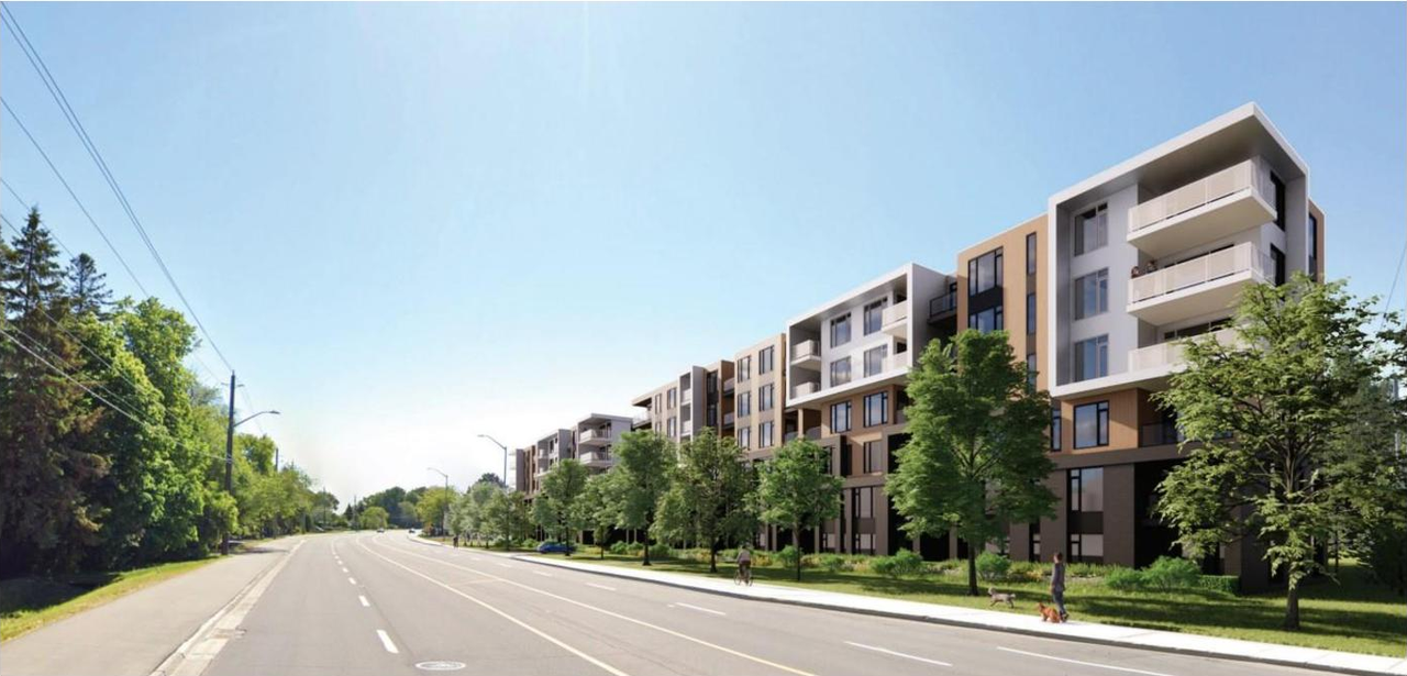 Rendering of building from page 9 of the file '2022-12-21 - Planning Rationale & Design Brief Addendum - D02-02-21-0082'