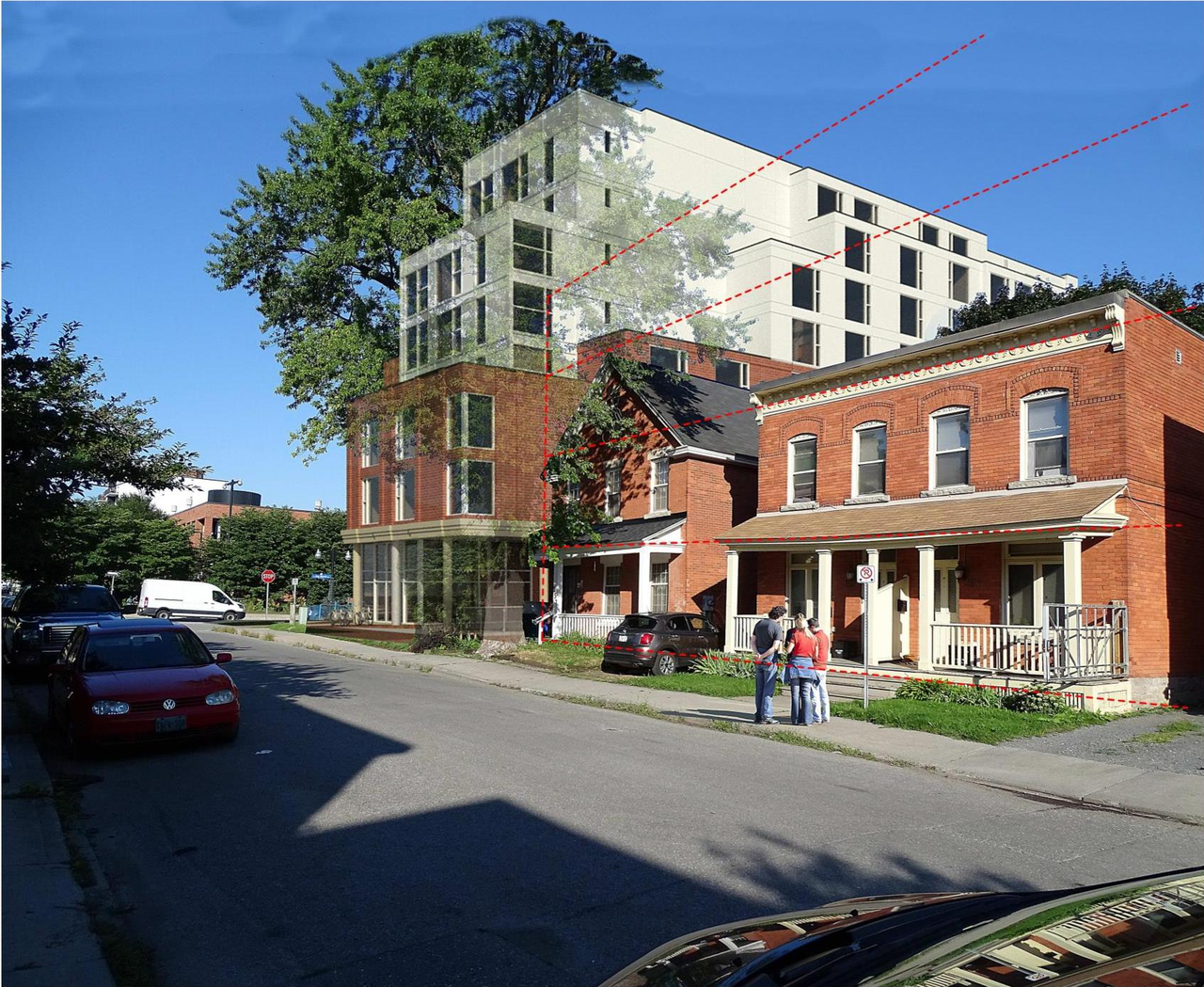 Rendering of building from page 24 of the file '2021-08-23 - Design Brief - D02-02-21-0085'