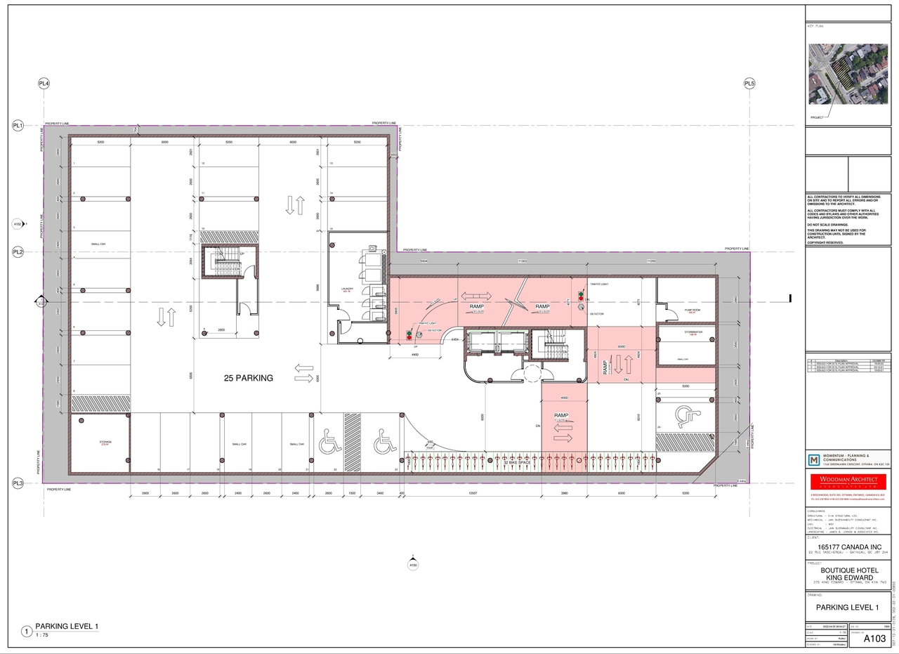Construction site plan for project from page 2 of the file '2022-04-06 - Garage Floor Plans - D02-02-21-0085'