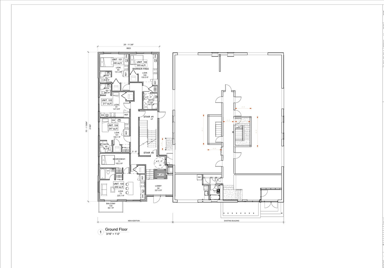 Construction site plan for project from page 2 of the file '2021-08-25 - Floor Plans - D02-02-21-0087'