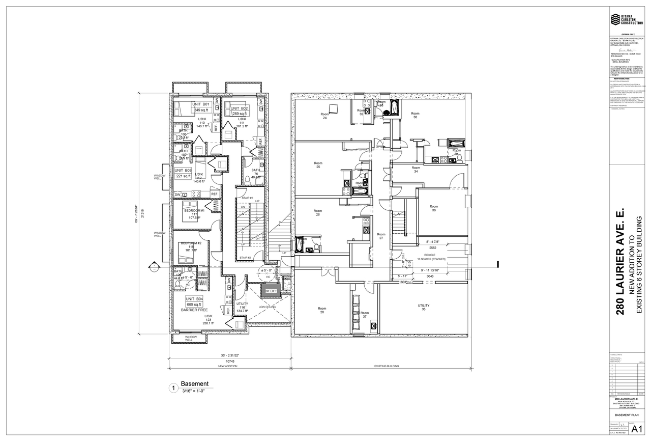 Construction site plan for project from page 1 of the file '2022--03-24 - Floor Plans & Elevations - D02-02-21-0087'