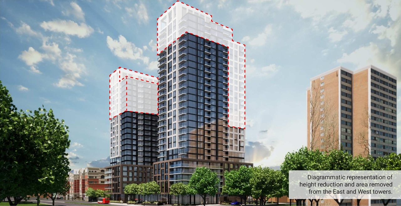 Rendering of building from page 18 of the file '2022-08-22 - FORMAL URBAN DESIGN REVIEW PANEL - Urban Design 220818 Package - D02-02-21-0093'