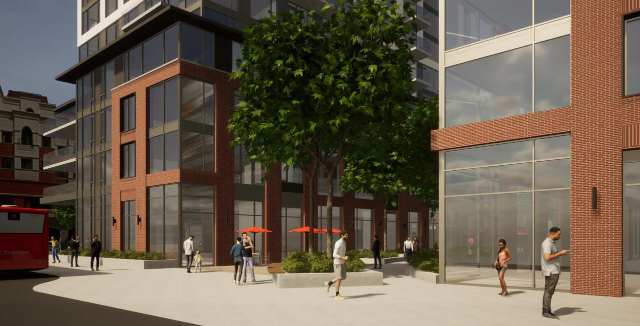 Rendering of building from page 32 of the file '2022-08-22 - FORMAL URBAN DESIGN REVIEW PANEL - Urban Design 220818 Package - D02-02-21-0093'