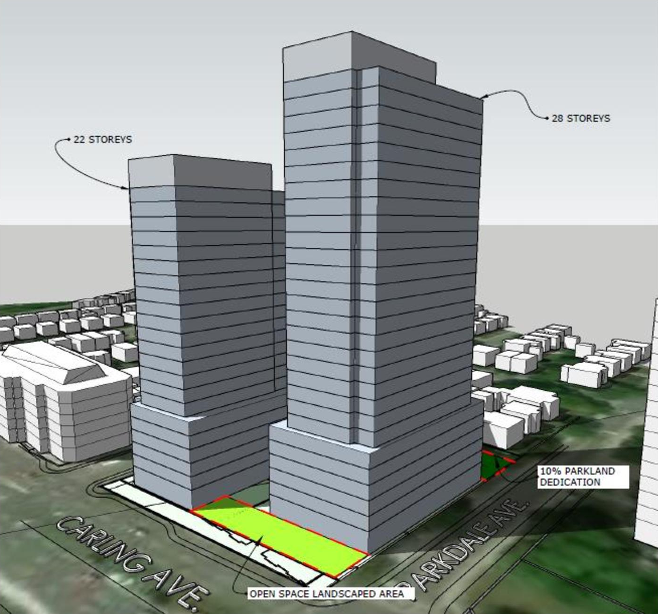 Rendering of building from page 12 of the file '2021-09-03 - Planning Rationale and Design Brief - D02-02-21-0093'