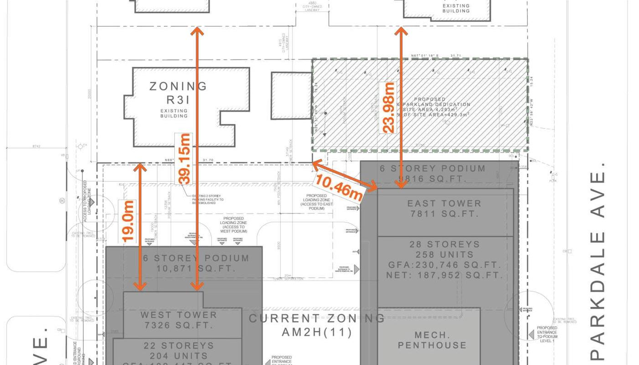 Construction site plan for project from page 35 of the file '2021-09-03 - Planning Rationale and Design Brief - D02-02-21-0093'