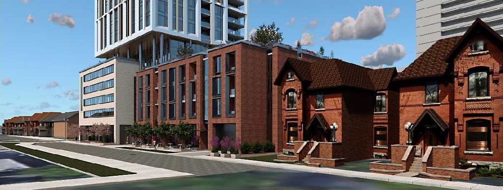 Rendering of building from page 6 of the file '2023-08-01 - Design Brief Revision No 2 - D02-02-21-0095'