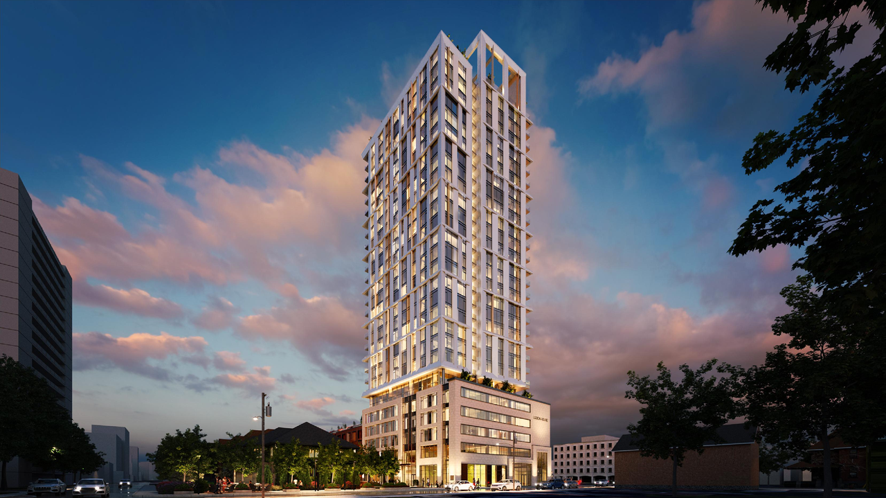 Rendering of building from page 1 of the file '2023-08-01 - Rendered Views - D02-02-21-0095'