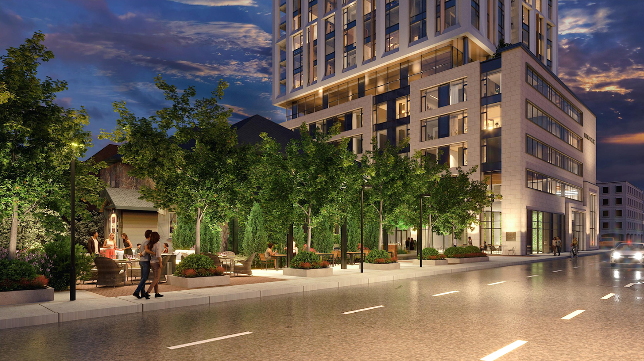 Rendering of building from page 11 of the file '2023-08-01 - Rendered Views - D02-02-21-0095'